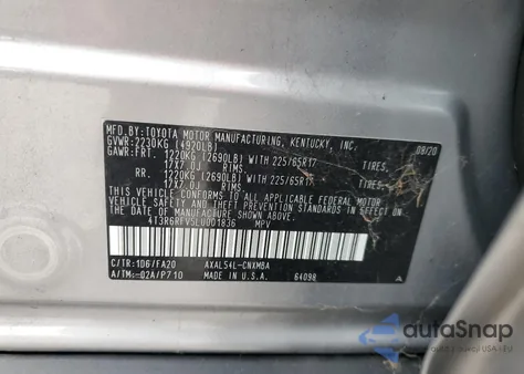 2020 Toyota Rav4 Xle из США, поврежденный, VIN 4T3R6RFV5LU001836